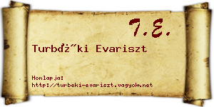 Turbéki Evariszt névjegykártya